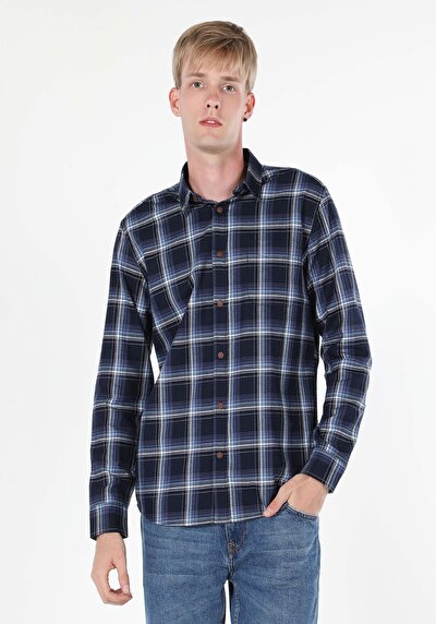Image de Chemise À Manches Longues Marine Regular Fit   Homme