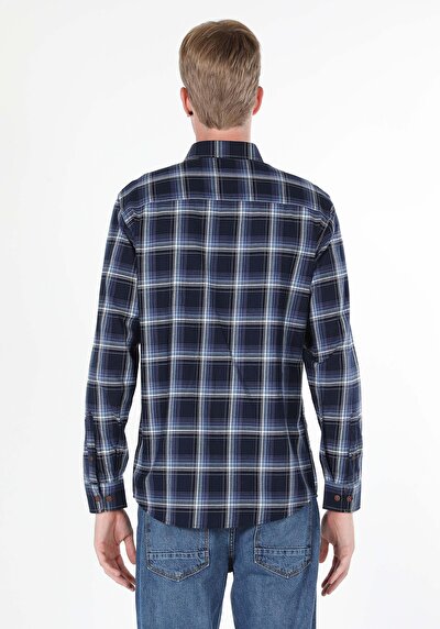 Image de Chemise À Manches Longues Marine Regular Fit   Homme