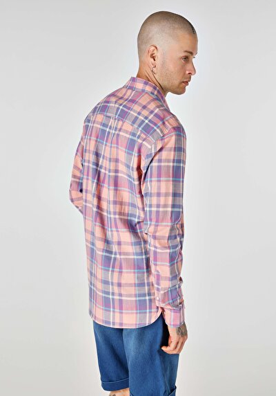 Image de Chemise À Manches Longues Multicolou Regular Fit Plaid Popeline Homme