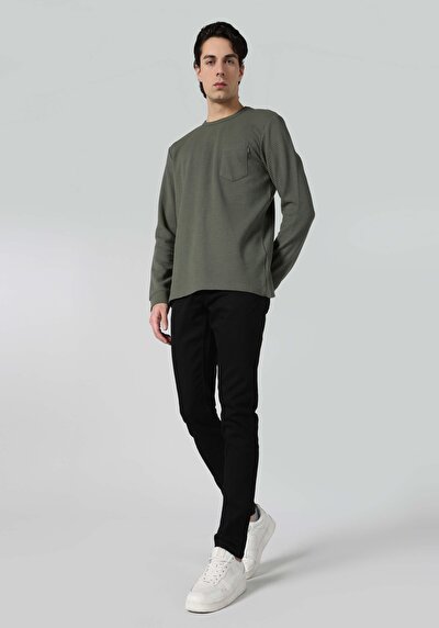 Image de T-shirt À Manches Longues Vert   Homme