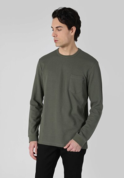 Image de T-shirt À Manches Longues Vert   Homme