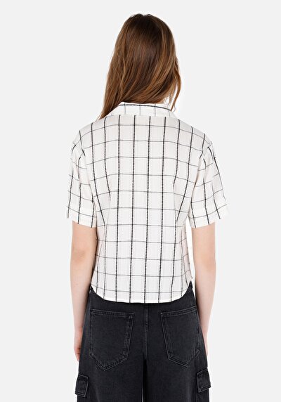 Image de Chemise À Manches Courtes Ecru Regular Fit Femme
