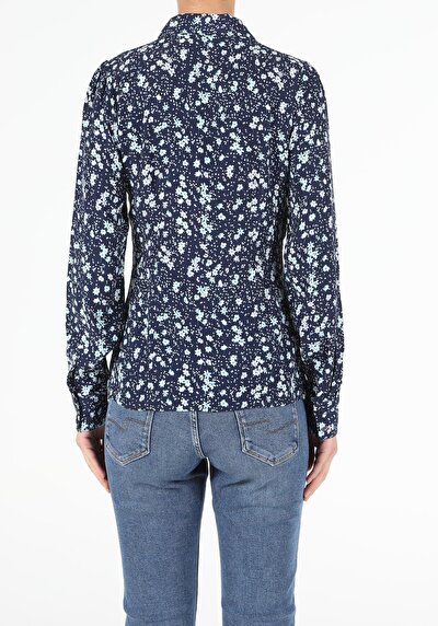 Image de Chemise À Manches Longues Marine Slim Fit Femme