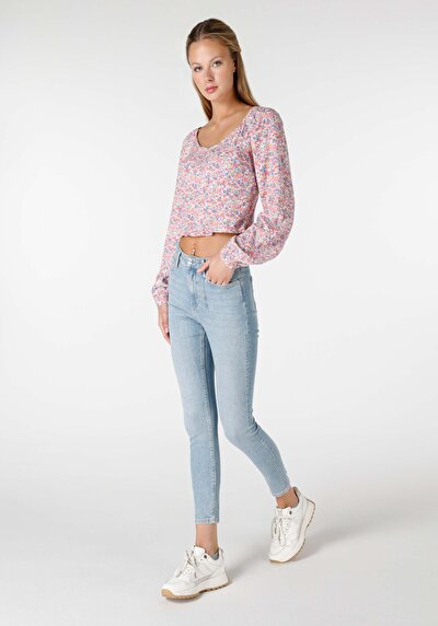 Image de 760 Diana Pantalon Bleu En Skinny Fit Femme