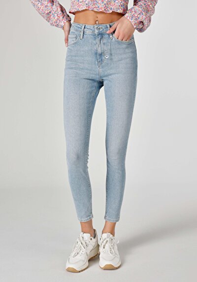Image de 760 Diana Pantalon Bleu En Skinny Fit Femme