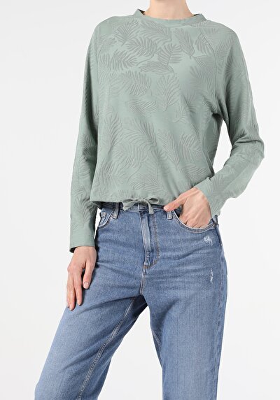 Image de T-shirt À Manches Longues Vert Regular Fit Femme