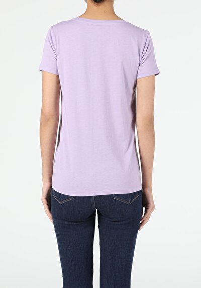 Image de T-shirt À Manches Courtes Violet Regular Fit Femme