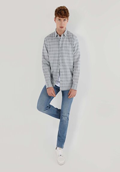 Image de 044 Karl Pantalon Bleu En Straight Fit Homme