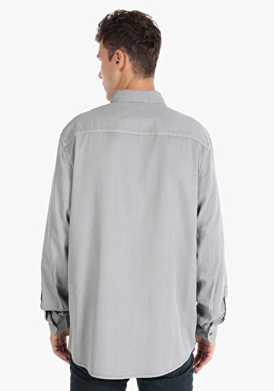 Image de Chemise À Manches Longues Gris Comfort Fit Homme