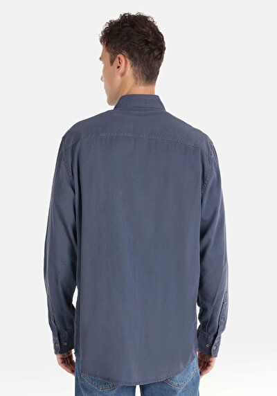 Image de Chemise À Manches Longues Bleu Comfort Fit Homme