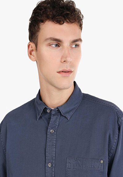 Image de Chemise À Manches Longues Bleu Comfort Fit   Homme