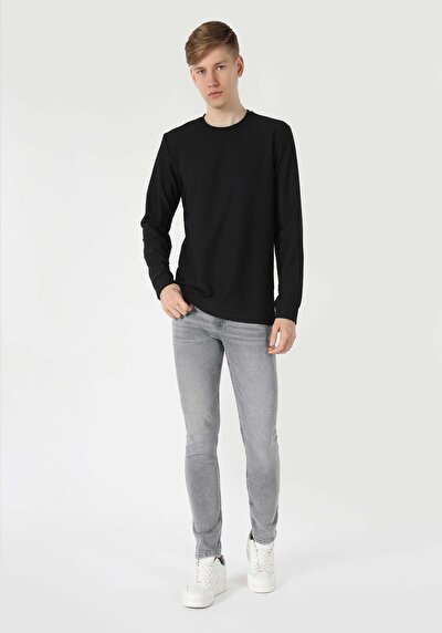 Image de T-shirt À Manches Longues Noir Regular Fit Homme