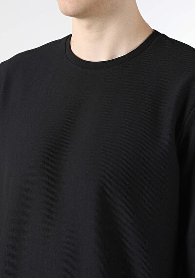 Image de T-shirt À Manches Longues Noir Regular Fit  Homme