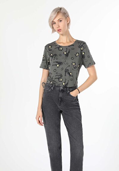 Image de T-shirt À Manches Courtes Anthracite   Femme