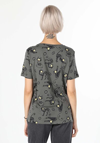Image de T-shirt À Manches Courtes Anthracite Femme