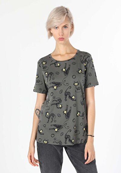 Image de T-shirt À Manches Courtes Anthracite   Femme