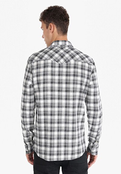 Image de Chemise À Manches Longues Anthracite Slim Fit   Homme