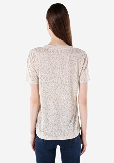 Image de T-shirt À Manches Courtes Beige   Femme
