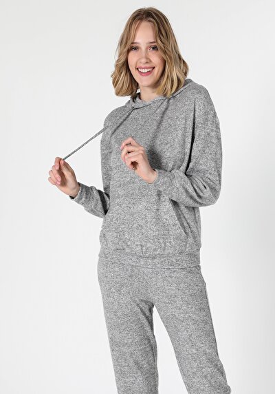 Image de T-shirt À Manches Longues Gris Regular Fit Femme