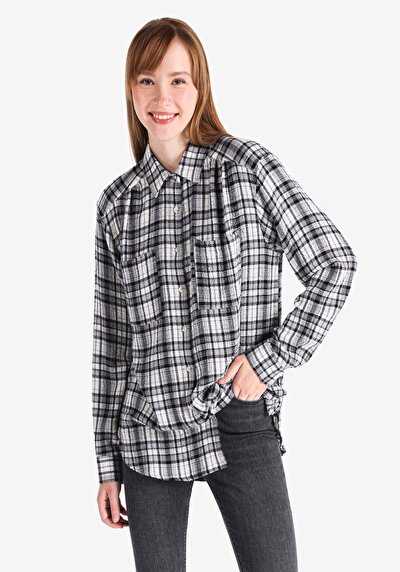 Image de Chemise À Manches Longues Noir Regular Fit Femme