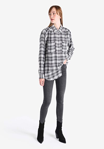 Image de Chemise À Manches Longues Noir Regular Fit Femme