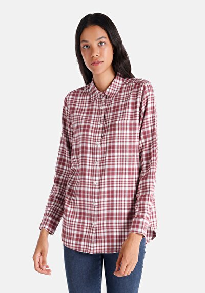Image de Chemise À Manches Longues Bordeaux Regular Fit Femme