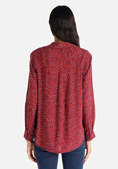 Image de Chemisier À Manches Longues Bordeaux Regular Fit Femme