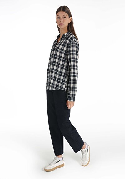 Image de Chemisier À Manches Longues Marine Regular Fit Femme