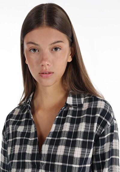 Image de Chemisier À Manches Longues Marine Regular Fit Femme