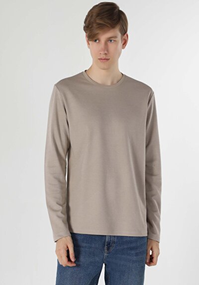 Image de T-shirt À Manches Longues Beige Regular Fit  Homme