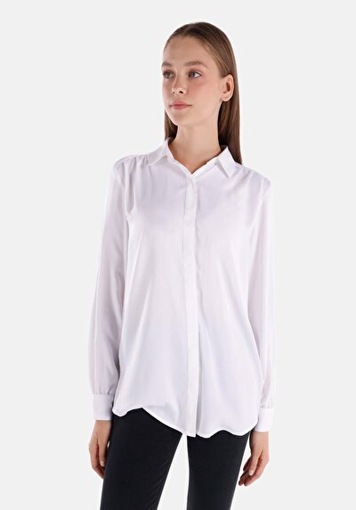 Image de Chemise À Manches Longues Blanc Regular Fit Femme