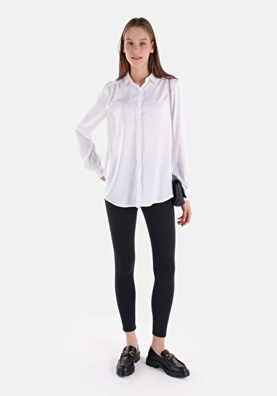 Image de Chemise À Manches Longues Blanc Regular Fit Femme