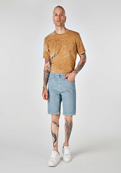 Image de Short Bleu Regular Fit Homme
