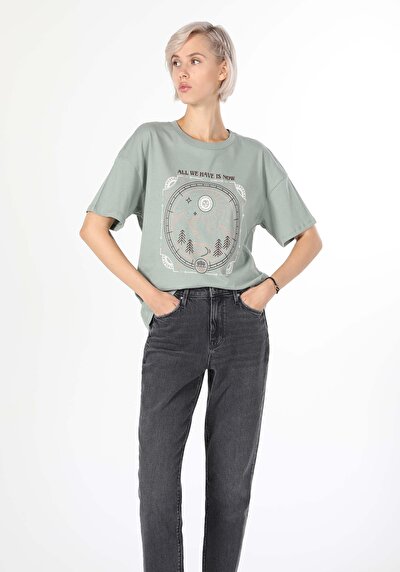 Image de T-shirt À Manches Courtes Vert Femme