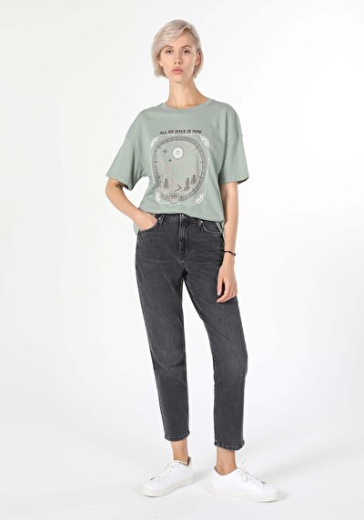 Image de T-shirt À Manches Courtes Vert Femme
