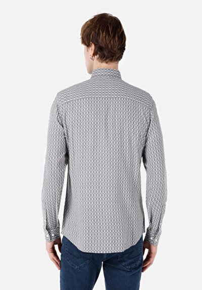 Image de Chemise À Manches Longues Gris Slim Fit   Homme