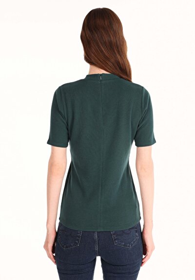 Image de T-shirt À Manches Courtes Vert Slim Fit Femme