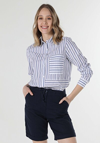 Image de Chemise À Manches Longues Bleu Regular Fit Femme