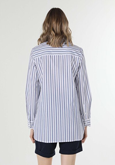 Image de Chemise À Manches Longues Bleu Regular Fit Femme