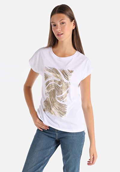 Image de T-shirt À Manches Courtes Blanc Regular Fit Femme