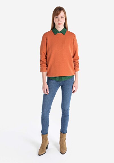 Image de T-shirt À Manches Longues Marron Regular Fit Femme