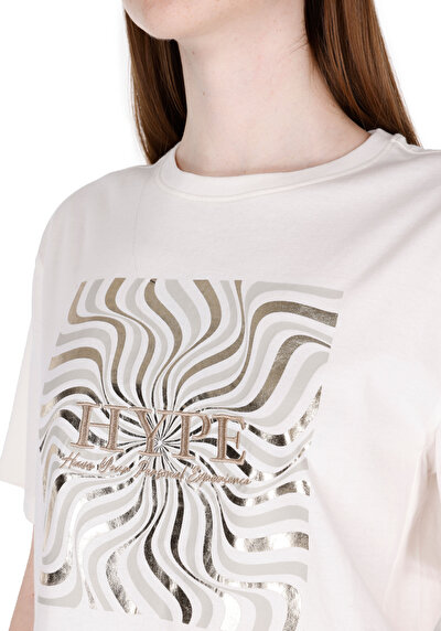 Image de T-shirt À Manches Courtes Blanc Regular Fit Imprimé Femme