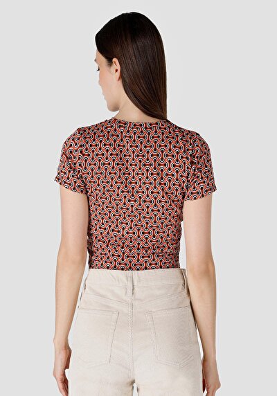 Image de T-shirt À Manches Courtes Multicolou Slim Fit Femme
