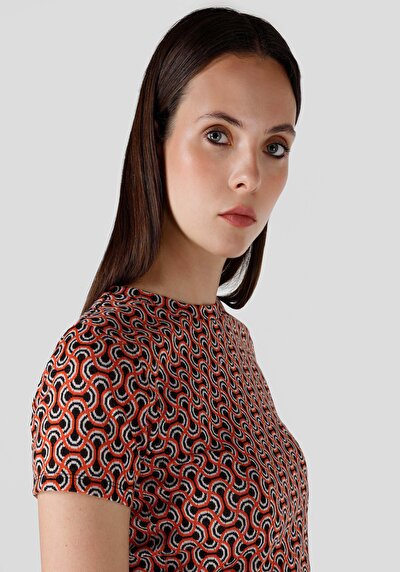 Image de T-shirt À Manches Courtes Multicolou Slim Fit  Femme