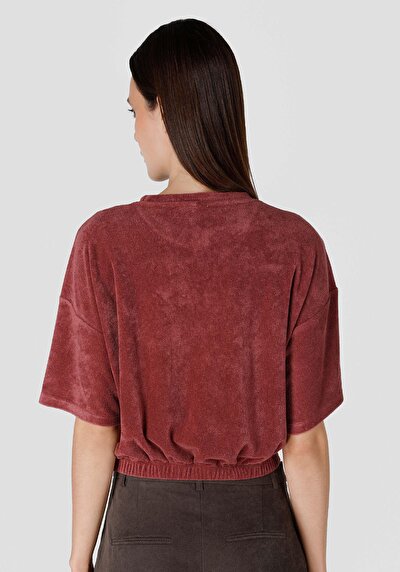 Image de T-shirt À Manches Courtes Rouge Regular Fit Femme
