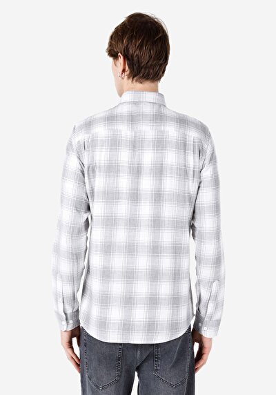 Image de Chemise À Manches Longues Gris Slim Fit Homme