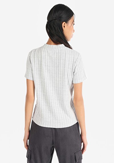Image de T-shirt À Manches Courtes Gris Regular Fit Femme