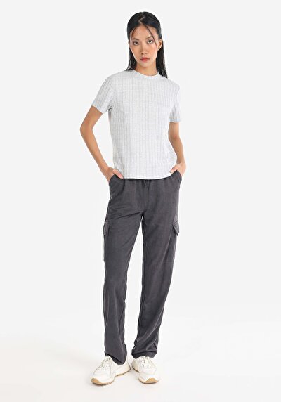 Image de T-shirt À Manches Courtes Gris Regular Fit Femme