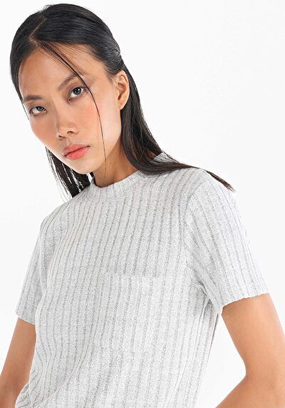 Image de T-shirt À Manches Courtes Gris Regular Fit  Femme