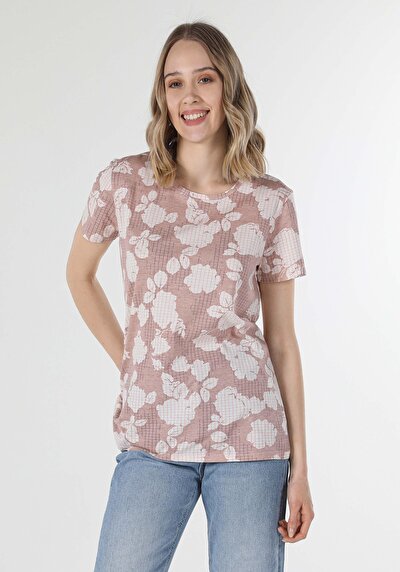 Image de T-shirt À Manches Courtes Rose Regular Fit Femme